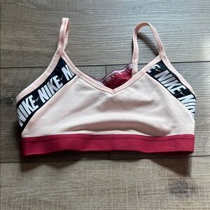 Nike Blush and Burgundy Sports Bra. Size Small